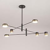 Design moderno e minimalista: caratterizzato da una struttura in metallo nero lucido e da eleganti paralumi in acrilico, questo lampadario da soffitto si adatta perfettamente a vari stili di interni ed è ideale per soffitti bassi o inclinati.