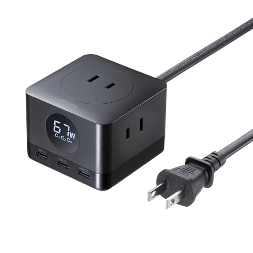 サンワサプライ USB急速充電機能付きタップ TAP-B111C3BK