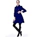 ForeMode Women Swing Double Breasted Wool Pea Coat with Belt Buckle Spring Mid-Long Long Sleeve Lapel Dresses Outwear (Blue, Small)…