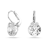 Swarovski Bella Drop Pierced Earrings, with Clear Crystals, Rhodium Plated Setting and Clear Crystal Pavé, a Part of the Bella Collection
