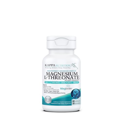Magnesium L-Threonate Plant-Based 3 in 1 Powered by Magbrain Magnesium L-Threonate Plant-Based | Magnesium Bisglycinate & Magnesium Malate | Up to 420 mg Elemental Magnesium | 60 Vegan Capsules.