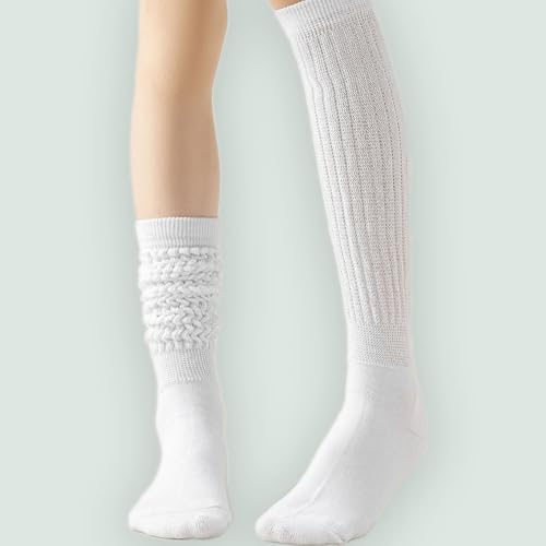 Womens Thick Knit Thigh High Boot Socks, Winter Loose Over-The-Knee Knitted Boot Socks (Gray,One Size)3