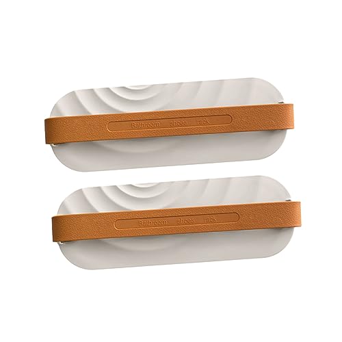 Unomor 2Pcs Wall Mounted Shoe Rack Draining Slippers Organizer Holder for Bathroom Storage Space Saving Wave Pattern Design White for Heels Sandals and Sneakers