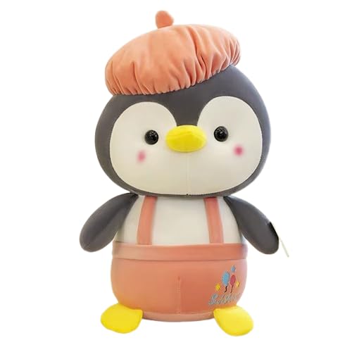 Image of SCOOBA Cap Penguin Plush Soft Toy 35cm Penguin Plush Toy, 35cm, Soft and Cute Cartoon Design, Fun Stuffed Animal Pink Color