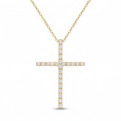 Gelin Diamond 14K Solid Gold Cross Necklace for Women |