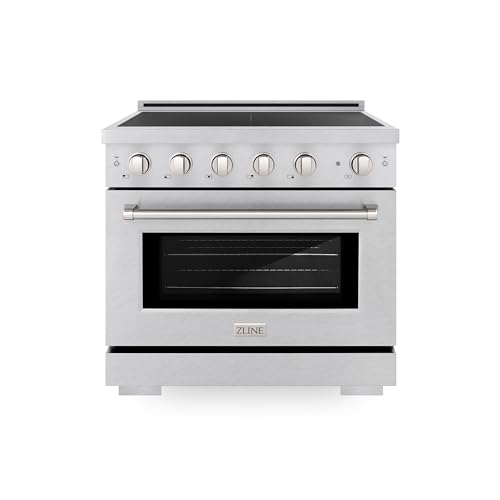 ZLINE 36 in. 5.2 cu. ft. Paramount Induction Range with 5 Element Cooktop and Electric Convection Oven in Satin Stainless Steel (SINRS-36)