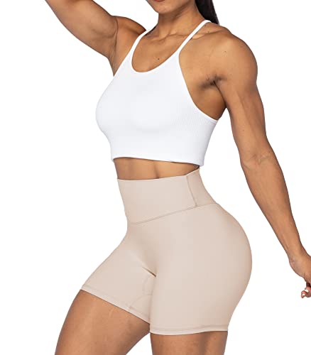 Image of Sunzel No Front Seam High Waist Biker Shorts for Women, Squat Proof Yoga Workout Gym Bike Shorts