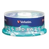 Verbatim DVD-RW Rewritable Media Spindle, 4.7GB/120 Minutes, Pack of 30