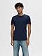 Herren Selected Basic T-Shirt | Einfarbiges Rundhals Kurzarm Shirt SLHNEWPIMA | Jersey Stretch Baumwolle, Farben:Navy, Größe:M
