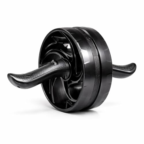 Amazon Basics Ab Roller with Non-Slip Handles | Wheel Exercise Equipment for Core Strengthening | Compact & Portable | for Men and Women | Black | 34 