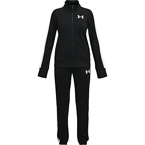 Under Armour Girls Fitness Training Knit Tracksuit Suit Set Black - YXL