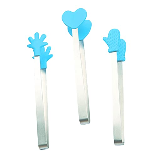 Alipis 3Pcs Food Tongs Stainless Steel with Heads for Ice Sugar and Condiments for Parties Buffets and Home Use and Easy to Clean
