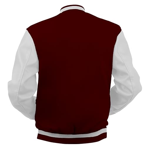 Image of Baseball Wool Letterman Varsity Faux Leather Sleeve For Men | Wool Varsity Bomber Jacket