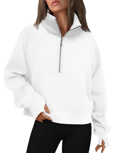 Image of AUTOMET Womens Sweatshirts Half Zip Cropped Pullover Fleece Quarter Zipper Hoodies 2026 Fall Fashion Outfits Clothes