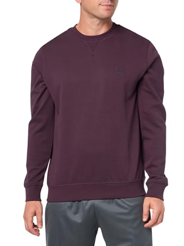 BOSS Men's Patch Logo French Terry Pullover Cotton Sweatshirt