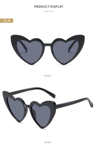 LWBTOSEE Retro Peach Heart Sunglasses for Women Men, Pink Sunglasses, UV Protection, 53mm Lens, 1Pcs4