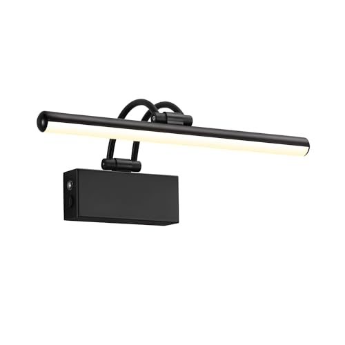 Image of KDG LED Cordless Wall Picture Light with Remote, 5200mAh Rechargeable Dimmable Art Lighting, Adjustable Swing Arm, Picture Frame Light for Gallery, Living Room, Hallway, 13.5 inch, Black