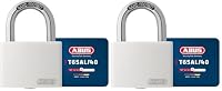 ABUS Vorhängeschloss T65AL/40 myLOCK - individuell beschreibbar - Spindschloss - massiver Aluminium-Schlosskörper - ABUS-Sicherheitslevel 5 - Weiß (Packung mit 2) – Ansicht 1