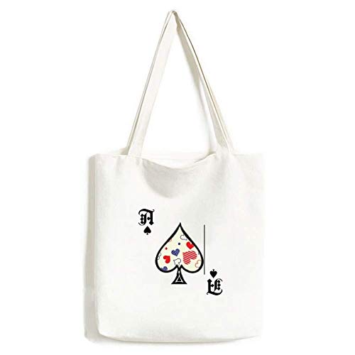 Sac lavable en forme de cœur motif poker as de pique bleu