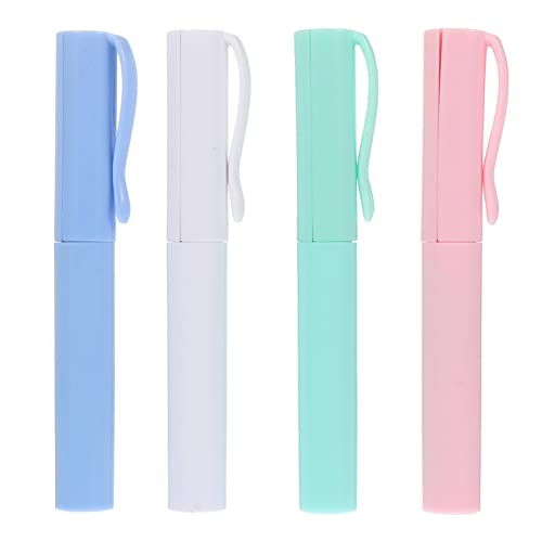 Ciieeo Tijeras Seguras Portátiles de 4 Uds. Tijeras Estilo Pluma Mini Tijeras Plegables para Cortar Papel Desgarrador de Costuras de Bolsillo Tijeras de Viaje Costura Artesanal Cover