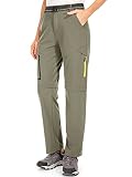 Women's Hiking Pants Zip-Off Convertible Quick Dry Lightweight Outdoor Fishing Pants with Zipper Poc