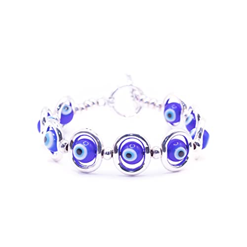 NILUXE DESIGN -Pulsera Mujer Piedras Naturales Engarzadas Zamak Bañado en Plata-Pulsera Gemas Semipreciosas-Brazalete Piedra Natural-Distintas Piedras Energéticas Curativas Amuleto(Lapislázuli)