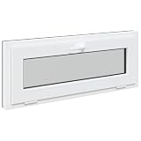 vidaXL Finestra per seminterrato RISOR 110 x 40 cm PVC e Vetro Antracite, Design Moderno per Seminterrato, Installazione di finestra rettangolare, finestre in PVC durevoli per luce e ventilazione