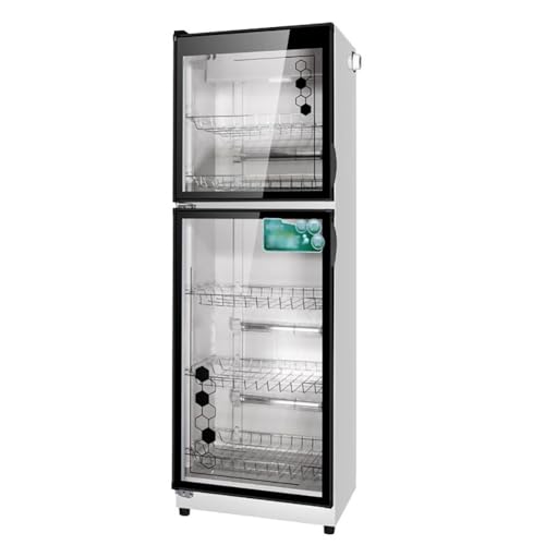 PA-DABAOO Toallero Eléctrico con Puerta Doble Y Ventana, Desinfección Integral De 360°, Ideal para Peluquería, Barbería Y SPA, con Marco De Acero Inoxidable.,380l