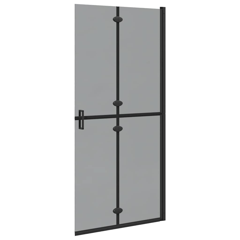 Ścianka prysznicowa Walk-In, czarna, 90 x 6,5 x 190 cm, aluminiowa i szkło hartowane, składana, do łazienki, prysznica, wnęki, bez barier