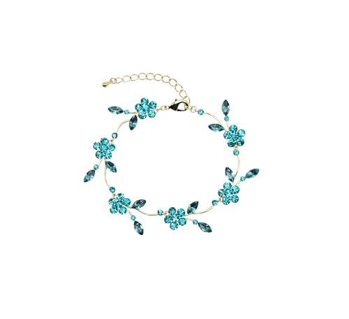 Image of Faship Gorgeous Rhinestone Crystal Floral Necklace Earrings Set