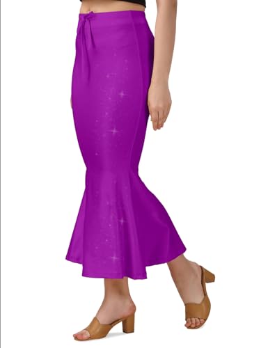 Image of Mehrang Stretchable Shimmer Saree Shapewear Petticoat for Women, Skirts for Women,Shape Wear Dress for Saree