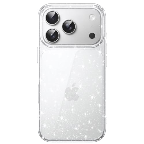 Image of JETech Glitter Case for iPhone 17 Pro Max, Clear | Sparkly Glitter Design, Shockproof Cover, Clear Back, Stylish Look