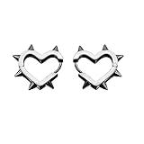 Pendientes de tuerca con forma de corazón y espina gótica, diseño steampunk, para decoración de mujeres y niñas, 10 mm