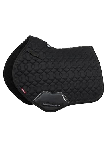 Mantilla LeMieux Crystal Suede Close Contact negra de alta calidad para salto