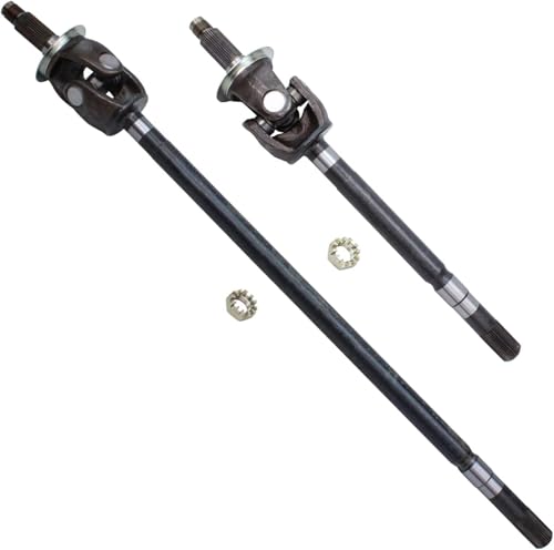 Detroit Axle - Front U-Joint Axles for 2003 2004 2005 2006 2007 2008 Dodge Ram 2500 3500, Axle with U-Joint Assembly Replacement [9.25