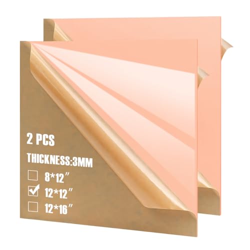 Image of 2pcs Pastel Cell Cast Acrylic Sheets Dusty Mauve 1 /8inch (3mm) 11.75x11.75 300x300mm Glossy Matte Laserable Plexiglass Sheets Plasitc Board for Laser Cutting Engraving DIY Project Craft Sign