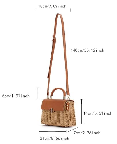 Trendy Patchwork Straw Handbag Beach Vacation Travel Cross Body Bag Adjustable Strap Shoulder Bags for Women 20252