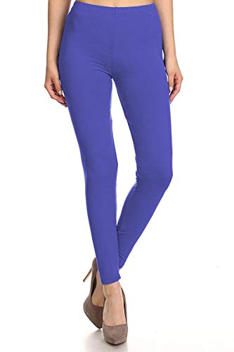 Image of Leggings Depot Women's High Waist Leggings Soft 1 inch Waistband Solid Pants - Regular, Plus, 1X3X, 3X5X