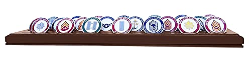 Decomil Challenge Coin Holder, Military Coin Display Case Solid Walnut - Large - 3 Rows #TOP5