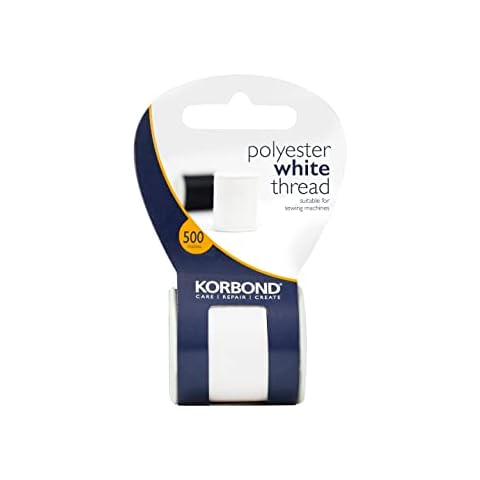 KORBOND 500m White Polyester Sewing Thread for Delicate Fabrics Cover