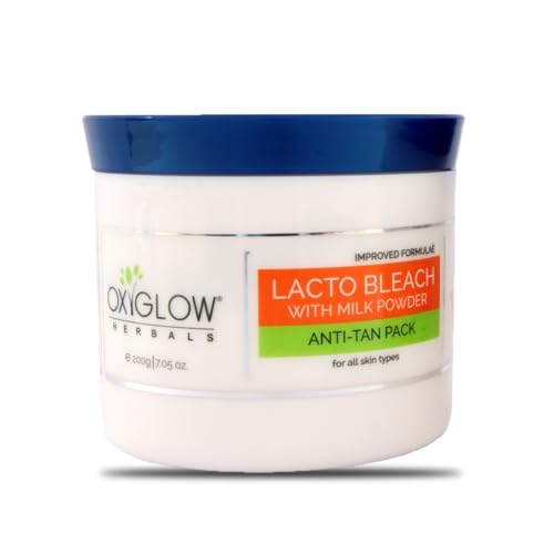 OxyGlow Herbals Bleach Cream Lacto Enriched with Milk Powder| Removes Tan & Hydrates the Skin| Whitens, Lightens & Brightens the Skin 200Gram