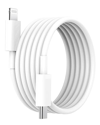 Image of Mudo USB Type C To Lightning-Cable 20W [Mfi Certified + 6 Month Warranty] Fast Charger Cable Compatible With iPhone 14 /13 /12 /11 /X /XS /XR /8 /Plus, iPad Mini /Pro /Max,, 1M, White