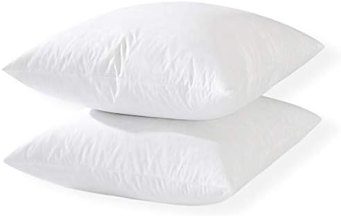 WHITEWRAP 20"x20" Set of 2 Throw Pillow Insert Decorative Polyester Filling Premium Hypoallergenic Sham Stuffer Square Couch - White