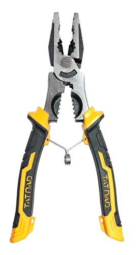 Image of Multifunction Wire Stripper Plier 9.5 Inch Type 03, CR-V Steel Cutter & Crimping Tool with Anti-Slip Orange Black Handle for Electrical Repair, Wiring and DIY Projects