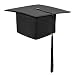 OULII Graduation Cap Hat Adjustable Adults Student Mortar Board Graduation Hat Cap Fancy Dress Accessory Photo Props (Black)