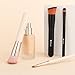 DUcare Foundation Brush and Concealer Brush 2Pcs Contour Bronzer Kabuki Brush for Face Synthetic Liquid Blending Mineral Powder Makeup Tools