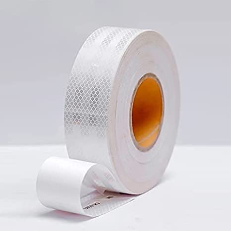 Image of MINSALES� Reflective Radium Waterproof Warning Tape For road safety purpose Night Safety Sticker High Intensity Conspicuity White 2 Inch x 50 Meter (White)