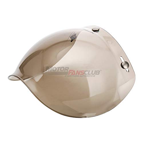 MotorFansClub Universal 3-Snap Bubble Shield Visor with Flip Adapter Accessories Fit For Compatible With Street Motorcycle Helmet (Smoke)