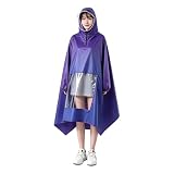 JUSHZ Leichte Regenjacke Damen Wasserdicht Atmungsaktiv Rain Jacket Regenponcho (Purple,XL)