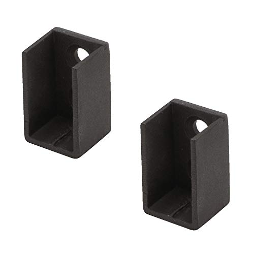 Gedotec Seitenwand Schrankrohrlager eckig Kleiderstangen-Halterung ALPINE STYLE H10257 für Garderobenstange schwarz | Schrankrohrhalter zum anschrauben für Schrankstangen | Eisen massiv | 2 Stück